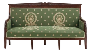French Restoration Mahogany & Crotch Mahogany Sofa, C. 1840,