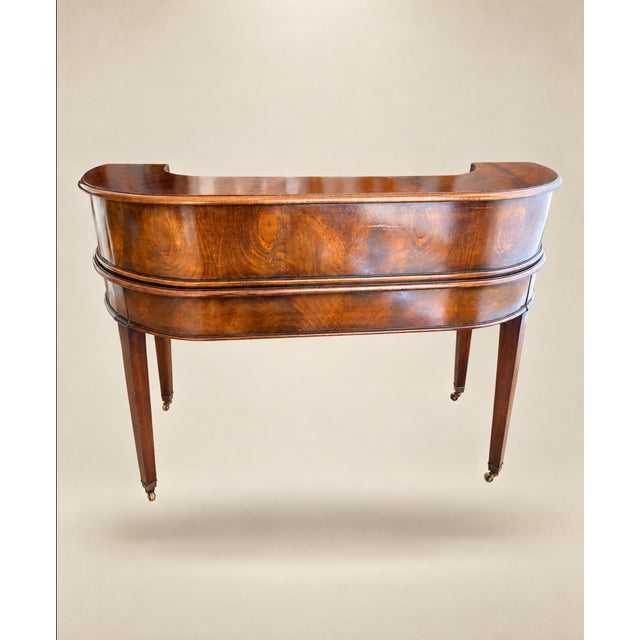 Flame Mahagony "Carlton" Edwardian Desk 1920's For Sale - Image 4 of 15