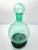Contemporary Contemporary Hand Blown Glass Bubbles Mint Forest Green Decanter & Stand For Sale - Image 3 of 12