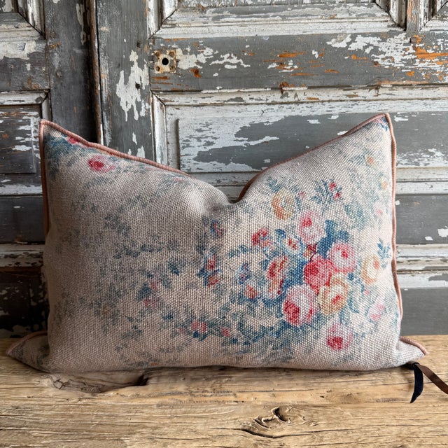 2020s French Linen Lumbar Pillow Case- Pompadour Nude 12 For Sale - Image 5 of 5