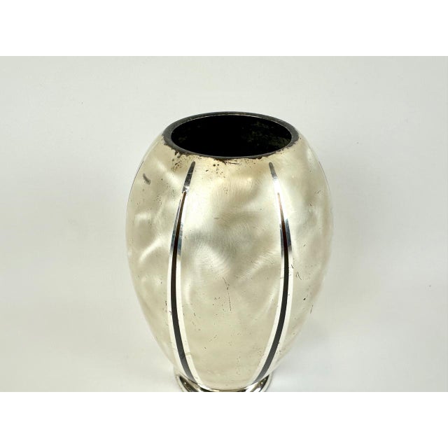 Art Deco Silver-Plated Ikora Vase from WMF, 1950s, in Very Good conditions. Designed 1950 to 1959 This piece has an...
