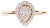 10K Rose Gold 3/8 Cttw Round-Cut Diamond Pear Promise Ring (I-J Color, I2-I3 Clarity) - Size 9 For Sale