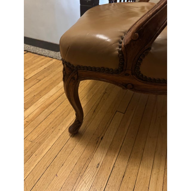 Brown Mid 18th Century French Open Armchair For Sale - Image 8 of 13