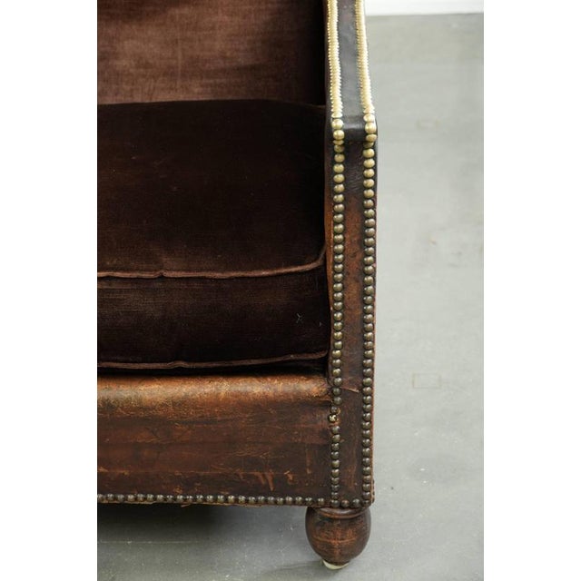 Art Deco Armchair in Velour and Decorative Nails For Sale - Image 10 of 15