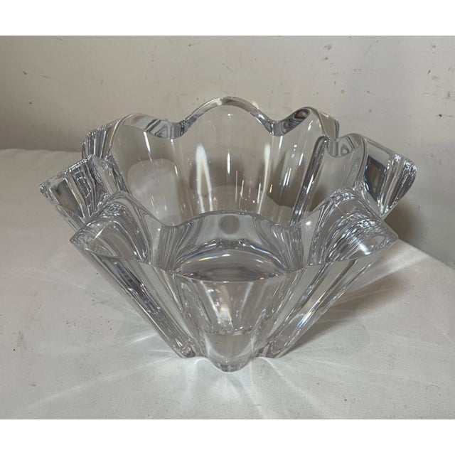 Large Handmade Kosta Boda Art Studio Clear Glass Crystal Signed Centerpiece Bowl For Sale - Image 12 of 15
