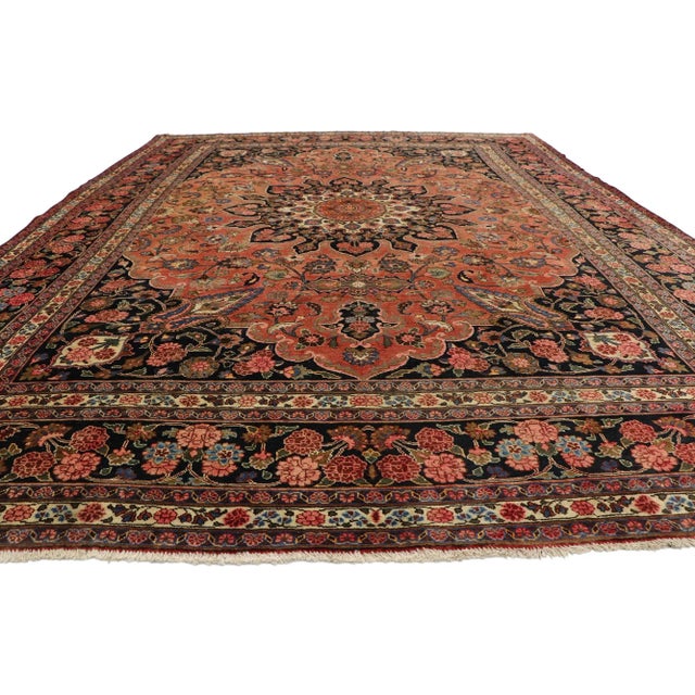 Victorian Vintage Persian Mashhad Rug - 09'10 x 13'04 For Sale - Image 3 of 10