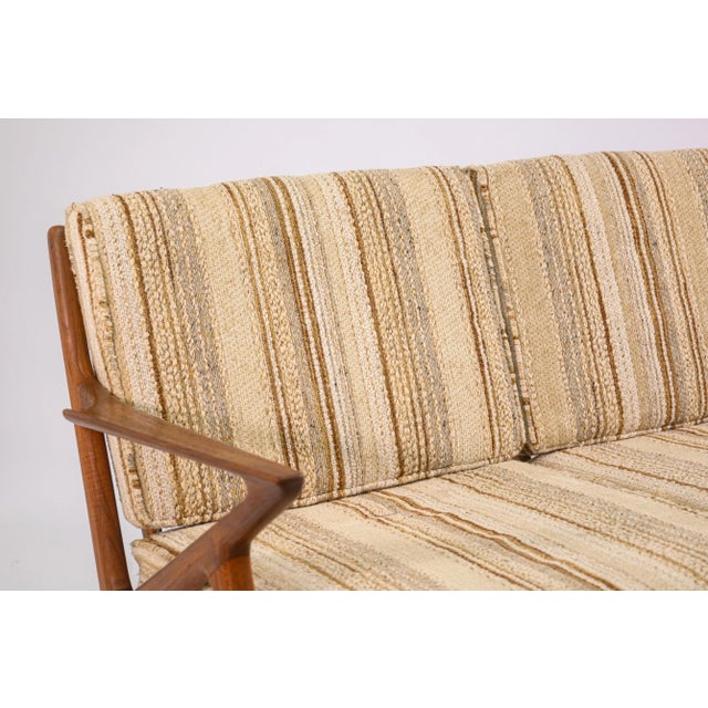 Selig Rare 1960s Vintage Poul Jensen for Selig Z Settee Danish Teak Wood Sofa For Sale - Image 4 of 9