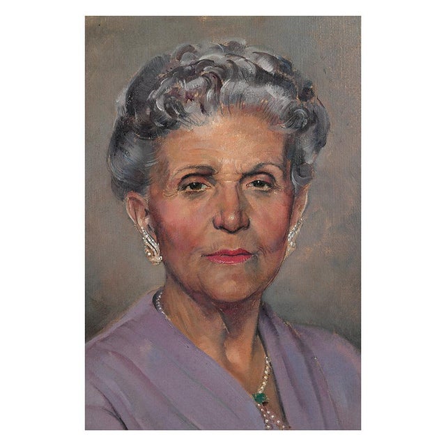 Portrait Painted in Oil by Max Moreau For Sale - Image 3 of 4