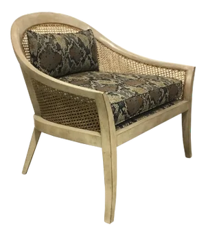 Currey & Co. Modern Cane Scoop Lounge Chair