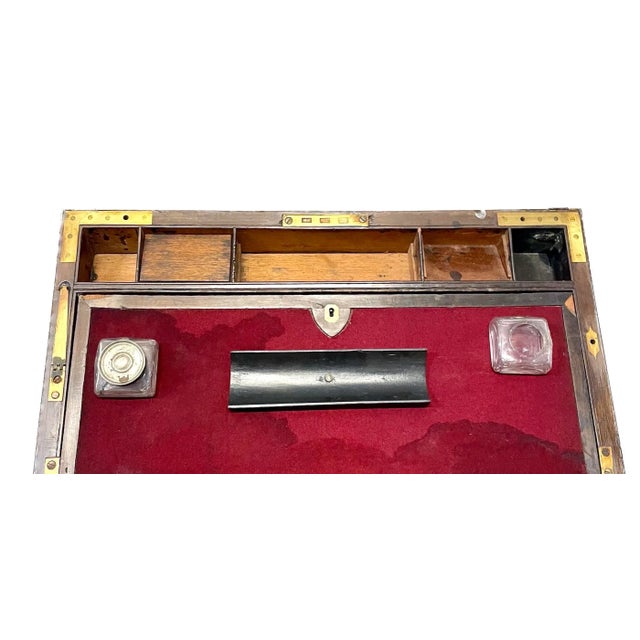 Antique Portable Campaign Writing Desk For Sale In Atlanta - Image 6 of 12