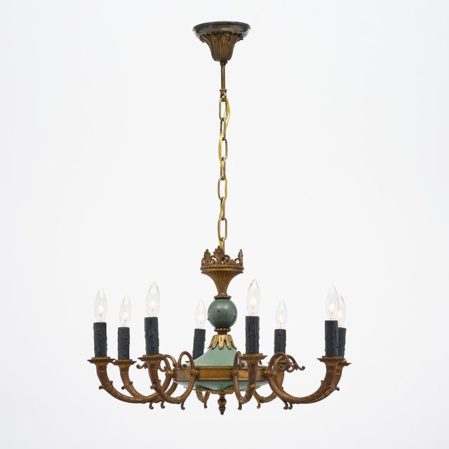 French Empire, Bronze Chandelier, Circa 1920 For Sale - Image 4 of 9