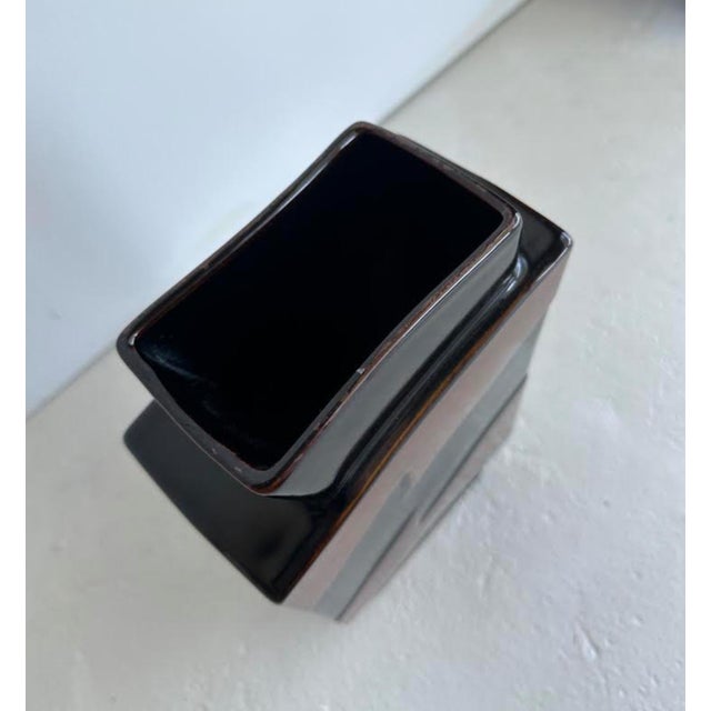 This vase is part of the Flash series Margareta designed for the Gustavsberg Sweden Factory. The shape has an offset top...