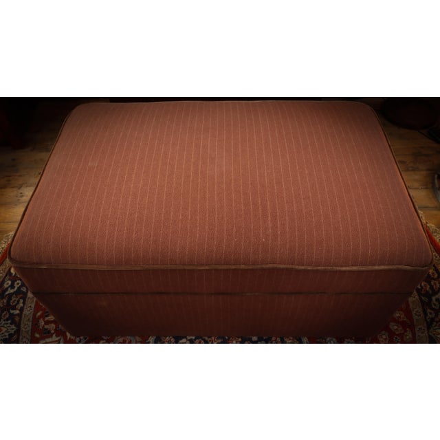 Country House Rectangular Ottoman in Pin-Striped Wool Velvet, 2010s For Sale - Image 12 of 16