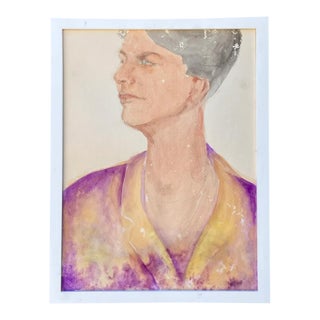 Vintage Original Watercolor on Paper For Sale