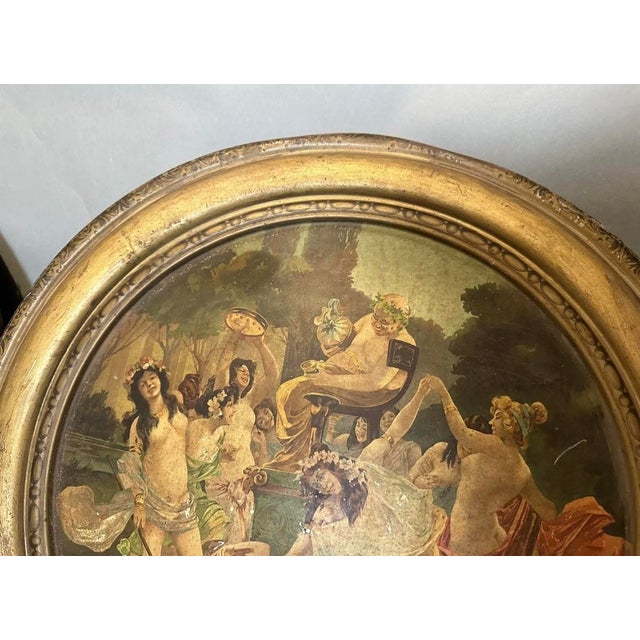 Pair of Late 19th Century Antique Advertising Metal Tin Wall Plaques Celebration of Fall & Bacchus For Sale - Image 4 of 12