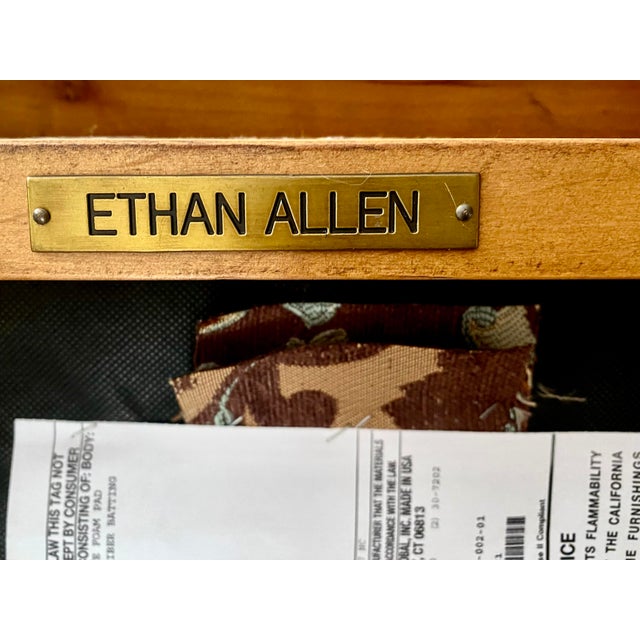 Brown Ethan Allen Addison Louis XVI Style Carved Wood & Beautifully Upholstered Set of Eight Chairs Excellent Mint Condition. For Sale - Image 8 of 18