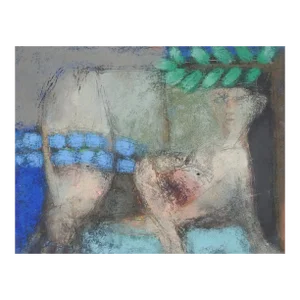 Late 20th Century Abstract Figure Pastel Painting
