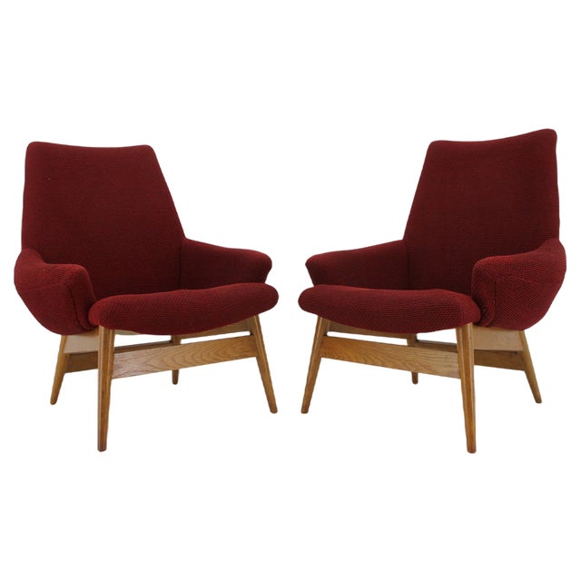 Set of Lounge Chairs by Miroslav Navratil, Czechoslovakia, 1960s For Sale