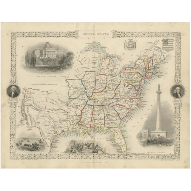Map of the United States, 1850s For Sale