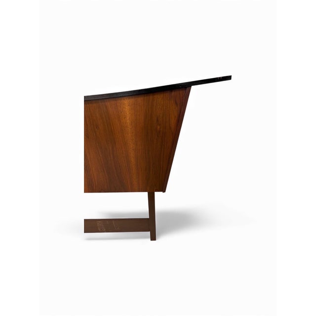 Mid-Century Modern Kagan Style King Size Walnut Headboard For Sale In Philadelphia - Image 6 of 7