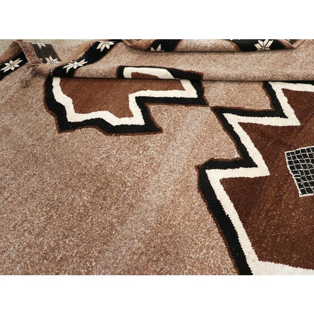 Taupe Galerie Shabab Collection Mid-20th Century Turkish Anatolian Tribal Room Size Carpet For Sale - Image 8 of 8