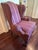 This classic Ethan Allen Queen Anne Style Wingback Chair features a stately silhouette that blends traditional American...