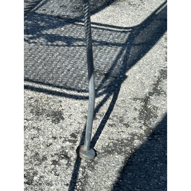 Vintage Russell Woodard Wrought Iron Patio Set Table & 4 Chairs, Attributed For Sale - Image 10 of 12