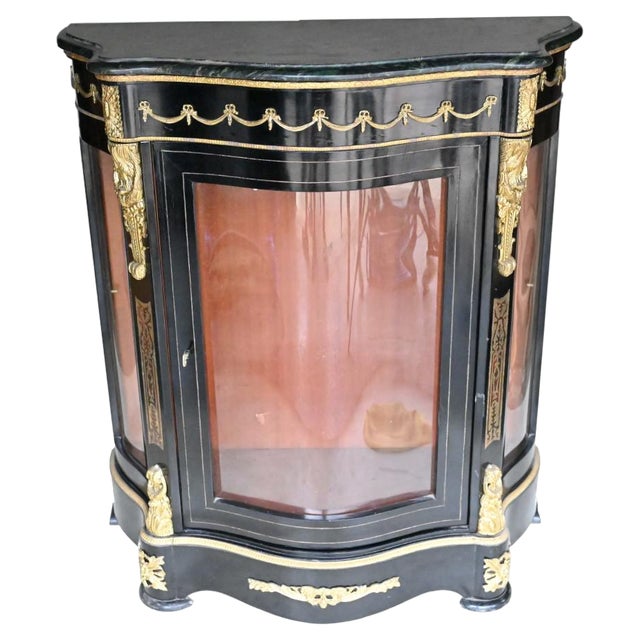 French Boulle Display Cabinet Credenza For Sale