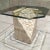 Postmodern Postmodern Brass & Glass Top Pedestal End Table in Tessellated Stone Style of Maitland Smith For Sale - Image 3 of 13
