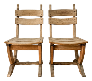 Vintage Brutalist Oak Chairs from Dittmann & Co, 1970s, Set of 2