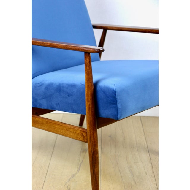 Lis Lounge Chair with Blue Sky Upholstery by Henryk Lis, 1970s For Sale - Image 9 of 11