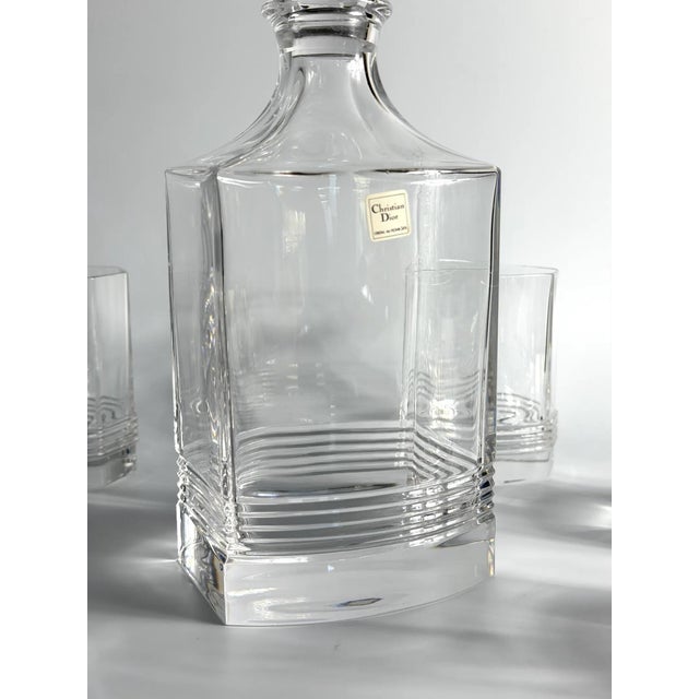 1970s Lead Crystal Decanter and Whiskey Glasses from Christian Dior, 1970s, Set of 7 For Sale - Image 5 of 16