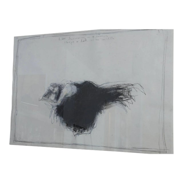 Paul Wadsworth Swimming in a Quarry. Contemporary Figurative Drawing 2015 For Sale