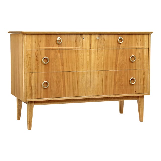 Mid-Century Swedish Walnut Chest of Drawers by Bodafors, 1950s For Sale