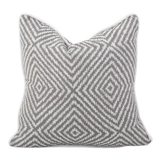 20 x 20 Outdoor Pillow Helm Pewter- Down Alternative Insert For Sale