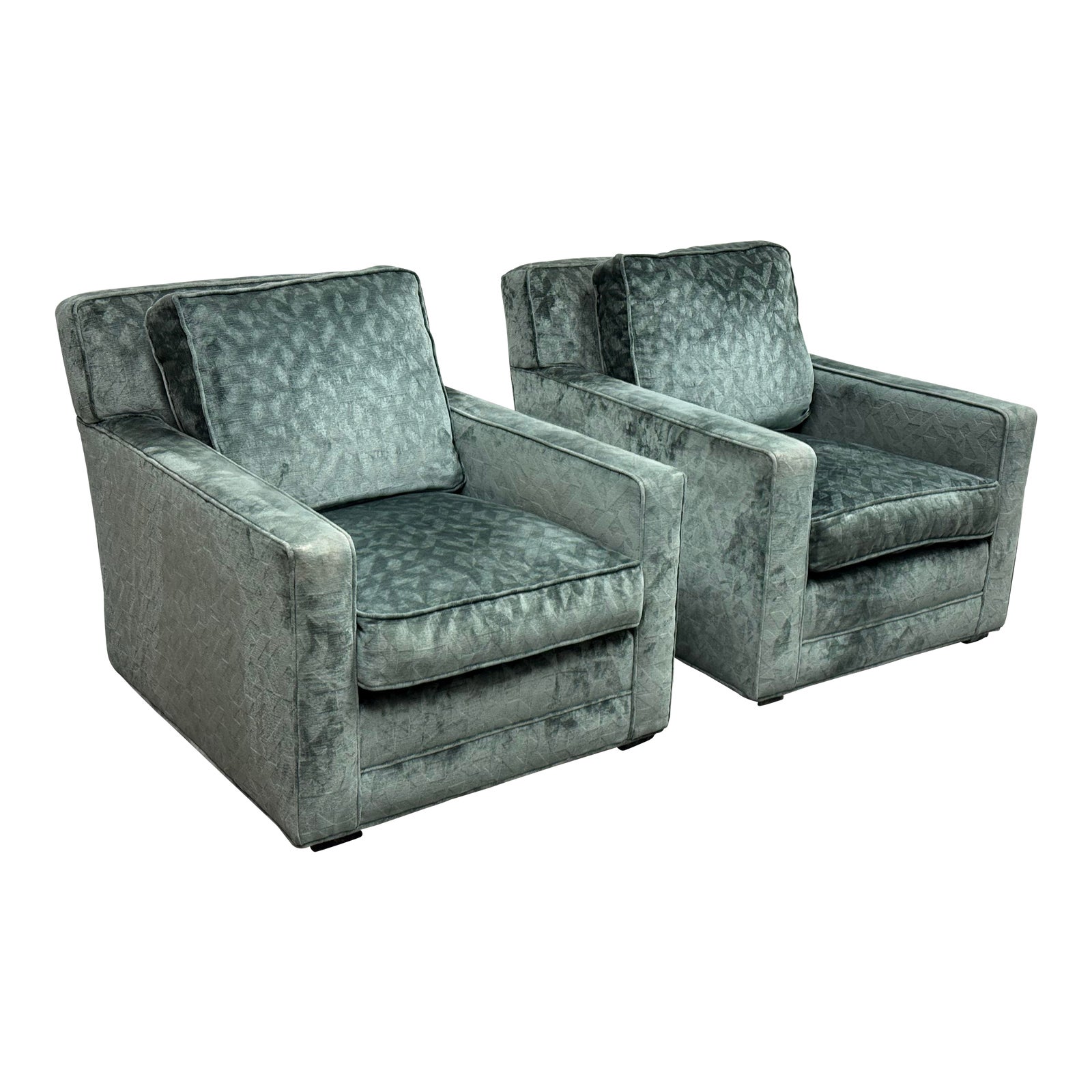 A. Rudin No. 706 Sage Green Velvet Lounge Chairs, a Pair | Chairish