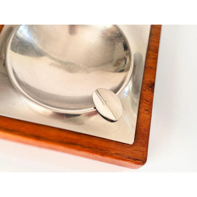 1950s Scandinavian Wood and Metal Ashtray, 1950s For Sale - Image 5 of 7