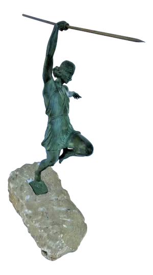 Art Deco Original, Javelin Thrower ,1930,s Signed Nag for Max Le Verrier