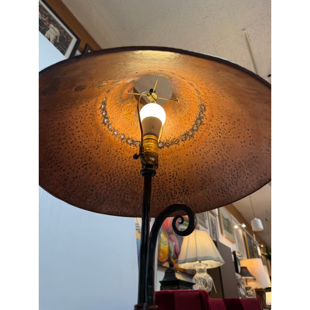 Copper Fritz Scholder Handmade Copper + Iron Floor Lamp For Sale - Image 8 of 12
