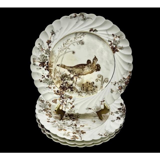 Late 19th Century Antique Haviland & Co. Limoges Game Bird Plates - Set of 4 For Sale - Image 5 of 13
