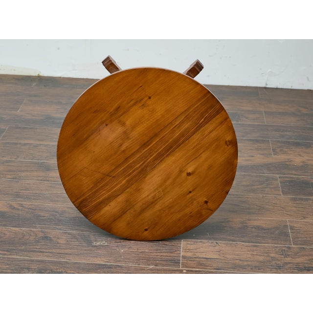 Gothic Revival English Pine Quadripod Table with Scrollwork Base, 19th Century For Sale - Image 12 of 12