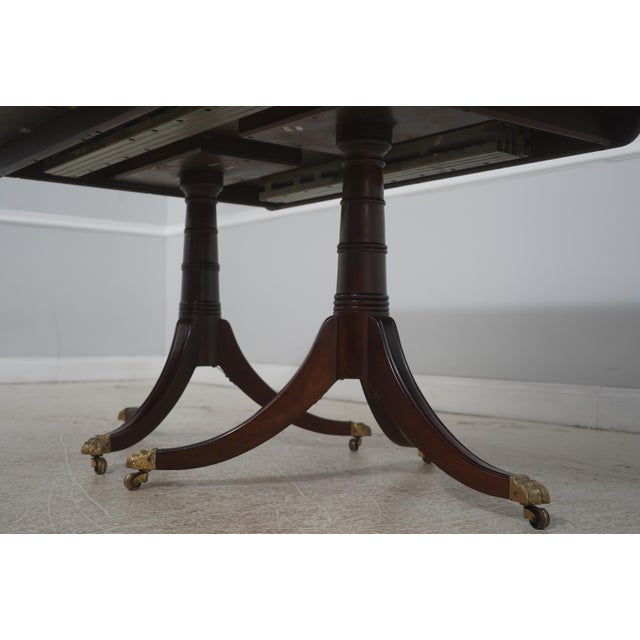 Brown Stickley Regency Style Mahogany Double Pedestal Dining Table For Sale - Image 8 of 18