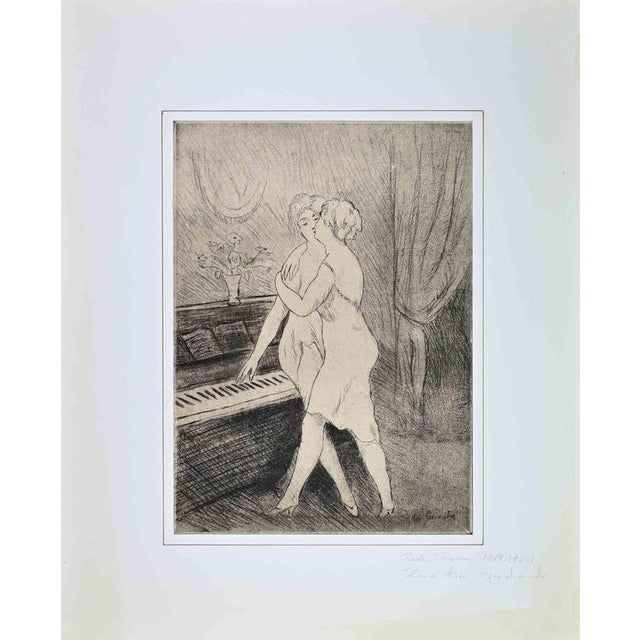 Etching "bon à tiré" (good to print) hand signed and noted. Dimension Matted: 56.5x36 cm. A rare and intimate graphic...