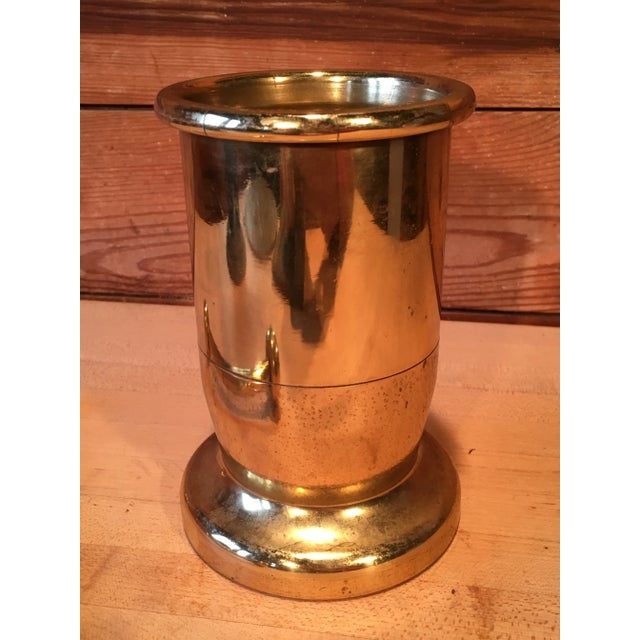Metal Antique Tiffany Studios Solid Brass Apothecary Mortar & Pestle For Sale - Image 7 of 12