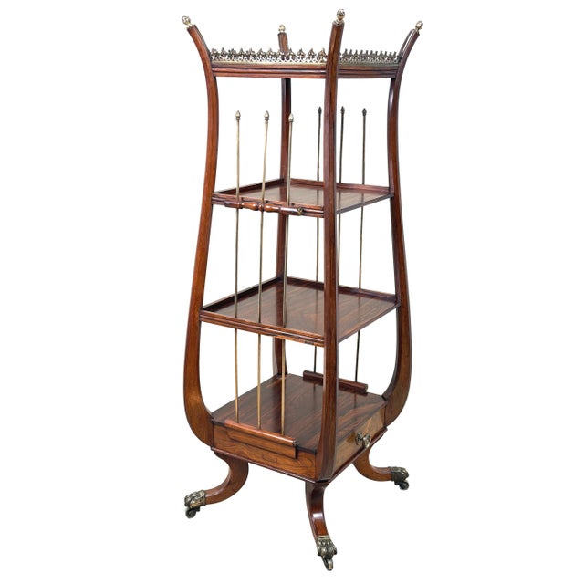 Regency Rosewood and Brass Whatnot, 1835 For Sale - Image 4 of 17