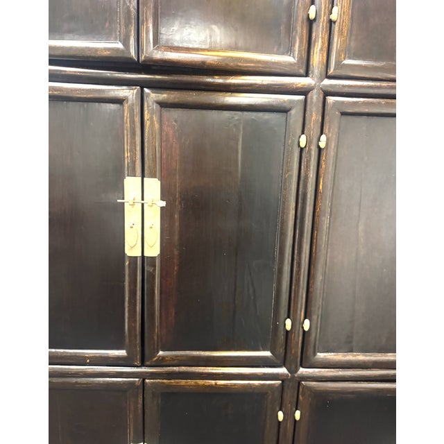 Metal Handsome Large 20th Century Reproduction Chinese Apothecary Cabinet For Sale - Image 7 of 8