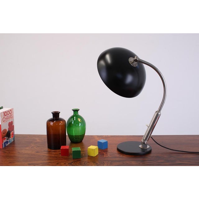 Bauhaus Black 144 Table Light by H. Th. J. A. Busquet for Hala, 1950s For Sale - Image 13 of 16