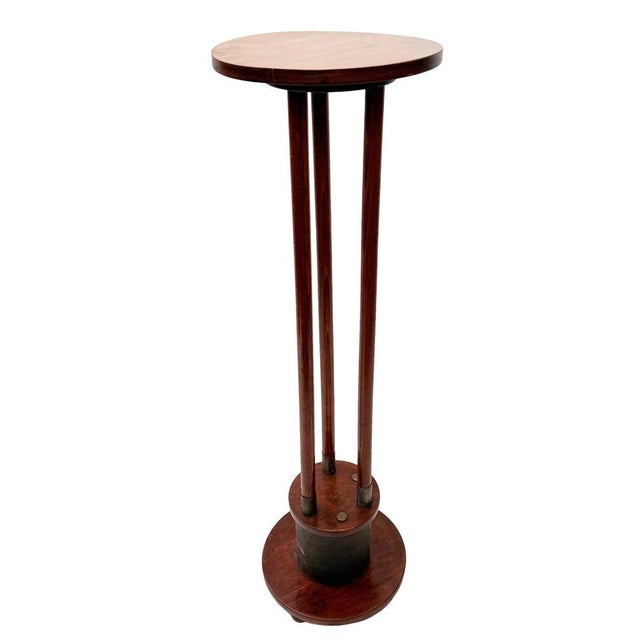 Viennese Art Nouveau Plant Stand in Wood, Patinated Metal and Brass, 1910s For Sale - Image 10 of 10