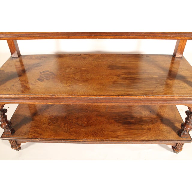 Wood Late Victorian Oak and Pollard Oak Etagere For Sale - Image 7 of 12