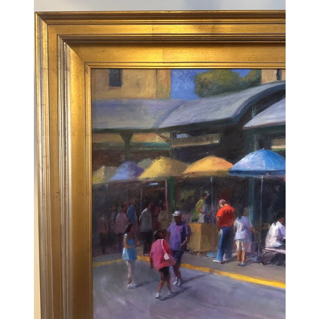 2010s Contemporary Original Painting of City Farmer's Market For Sale - Image 5 of 9